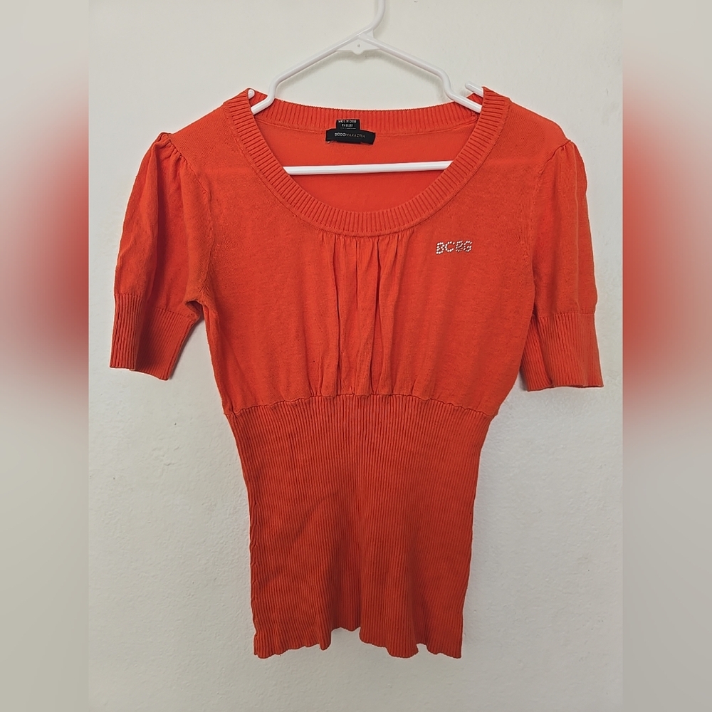 BCBGMaxAzria Vibrant Orange Knit Top